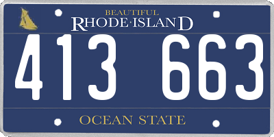 RI license plate 413663
