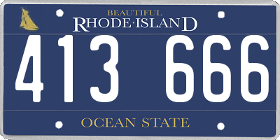 RI license plate 413666