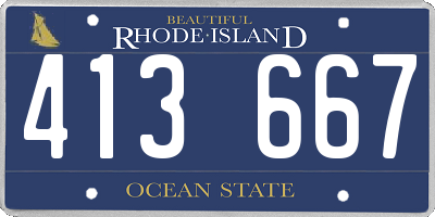 RI license plate 413667