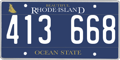 RI license plate 413668