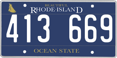 RI license plate 413669