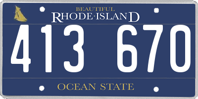 RI license plate 413670