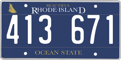 RI license plate 413671