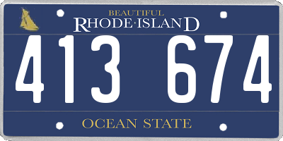 RI license plate 413674