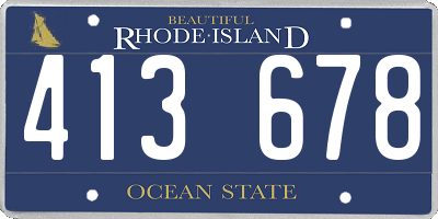 RI license plate 413678