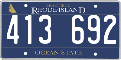 RI license plate 413692