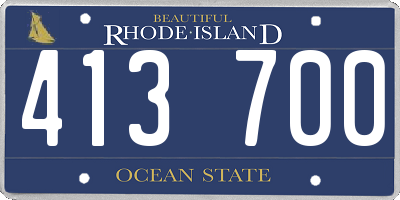 RI license plate 413700