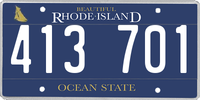 RI license plate 413701