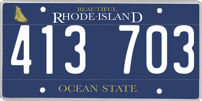 RI license plate 413703