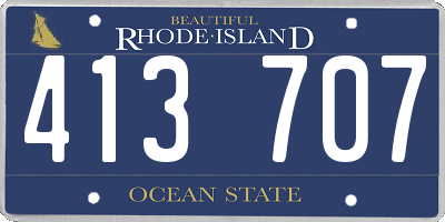 RI license plate 413707