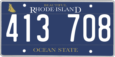 RI license plate 413708