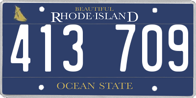RI license plate 413709