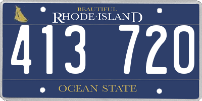 RI license plate 413720