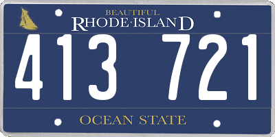 RI license plate 413721