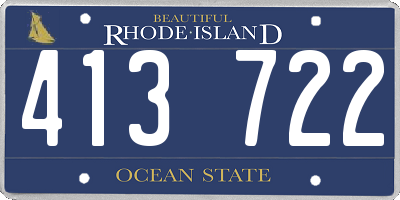 RI license plate 413722