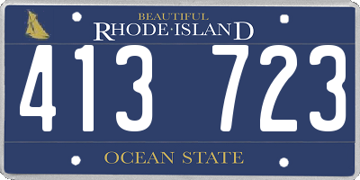 RI license plate 413723