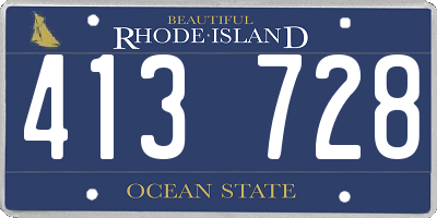 RI license plate 413728