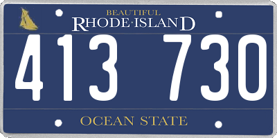 RI license plate 413730