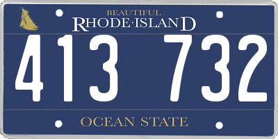 RI license plate 413732