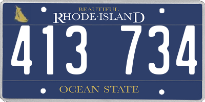 RI license plate 413734