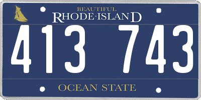 RI license plate 413743
