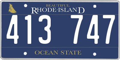 RI license plate 413747