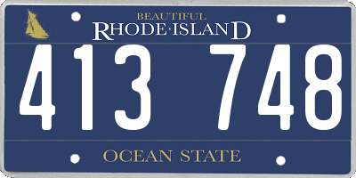 RI license plate 413748