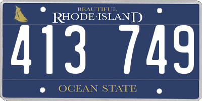 RI license plate 413749