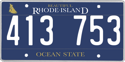 RI license plate 413753