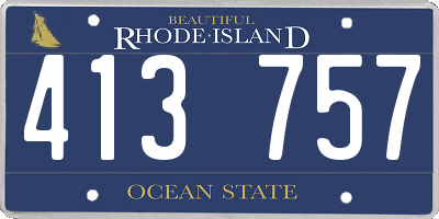 RI license plate 413757