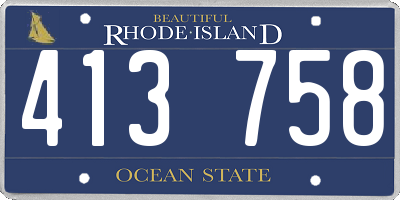 RI license plate 413758