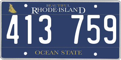 RI license plate 413759