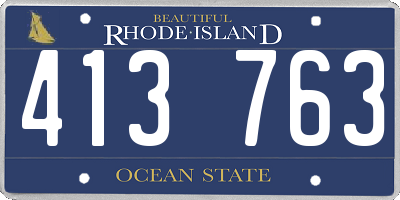 RI license plate 413763