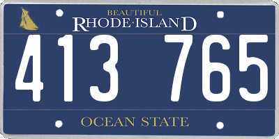 RI license plate 413765