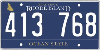 RI license plate 413768