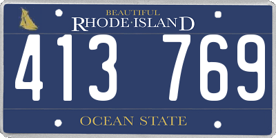RI license plate 413769