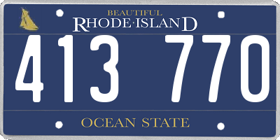 RI license plate 413770