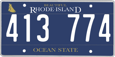 RI license plate 413774