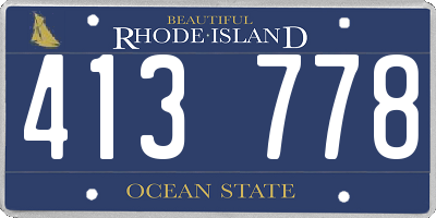 RI license plate 413778