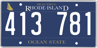 RI license plate 413781