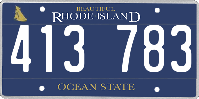 RI license plate 413783