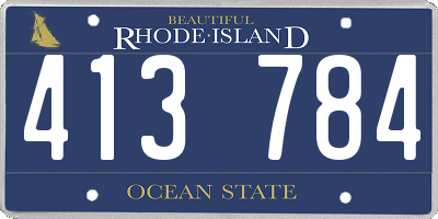 RI license plate 413784