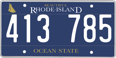 RI license plate 413785