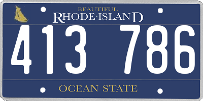 RI license plate 413786