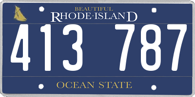 RI license plate 413787