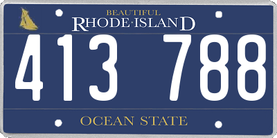 RI license plate 413788