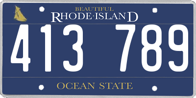 RI license plate 413789