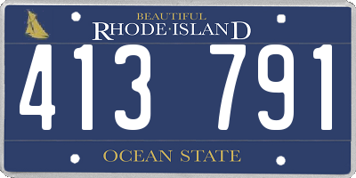 RI license plate 413791