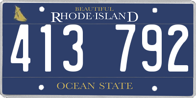 RI license plate 413792