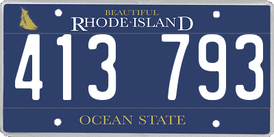 RI license plate 413793